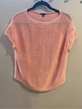 Talbots Peach Knit Short-Sleeve Sweater Top